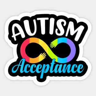 Autism Awareness Autism Red Instead Infinity Acceptance Sticker